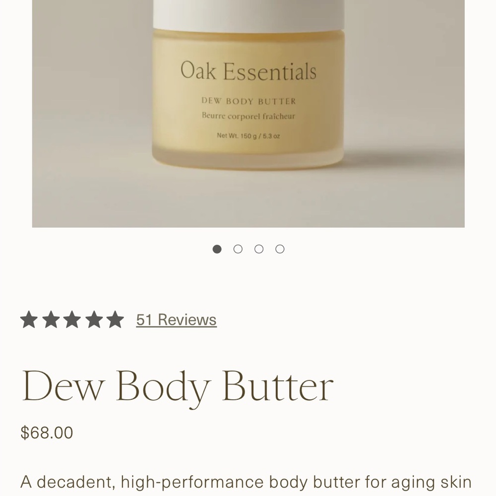 NWT Essentials Dew Body Butter - OAK ESSENTIALS